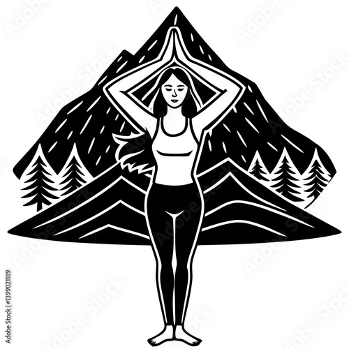 Woman in yoga pose
