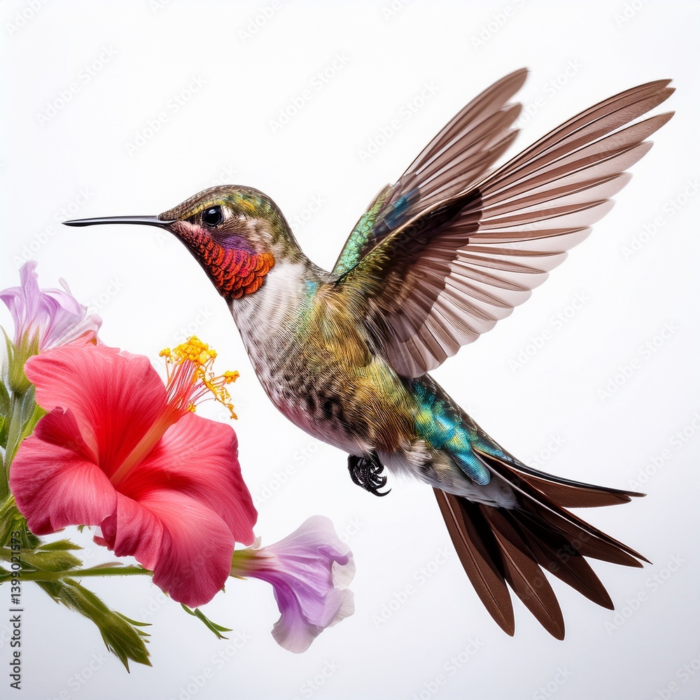 Obraz premium hummingbird and flowers