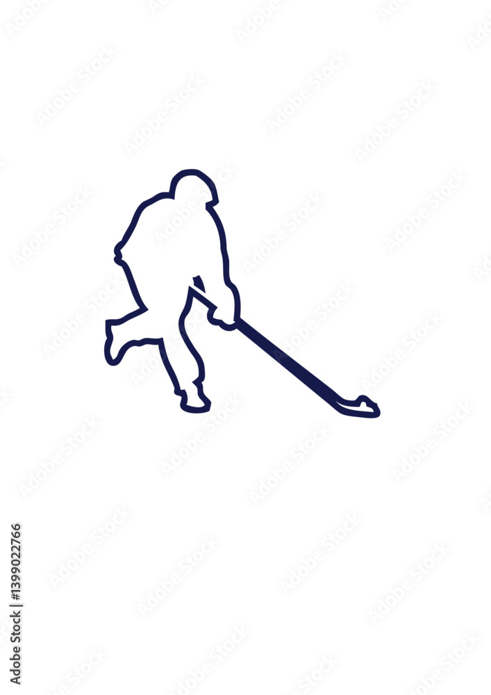 Fototapeta premium street hockey joueur tracé