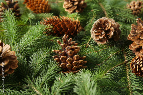 Texture of fir branches wit...