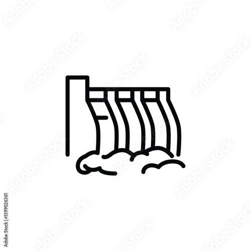 hydroelectric power plant outline icon vector design good for web or mobile app