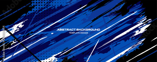 Blue Vector Abstract Background with Sportly Style and Grunge Effect. Brush Stroke Illustration Vector, Poster. Scratch Texture Elements For Design Template