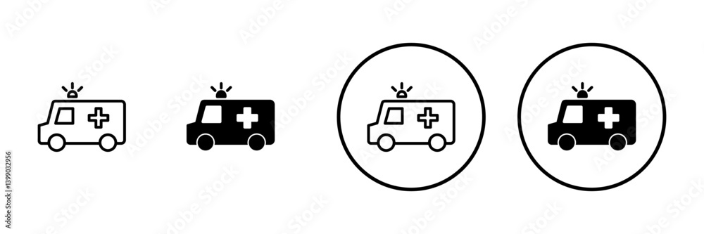 Ambulance icon vector. ambulance truck sign and symbol. ambulance car Ambulance icon vector. ambulance truck sign and symbol. ambulance car