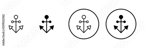 Anchor icon vector. Anchor sign and symbol. Anchor marine icon.