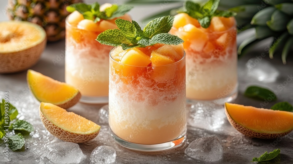 Layered Melon Refreshments Layered Melon Refreshments