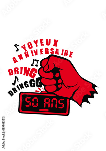 50 ans poing radio reveil frappe anniversaire