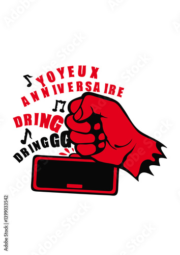 ajouter age ans poing radio reveil frappe anniversaire