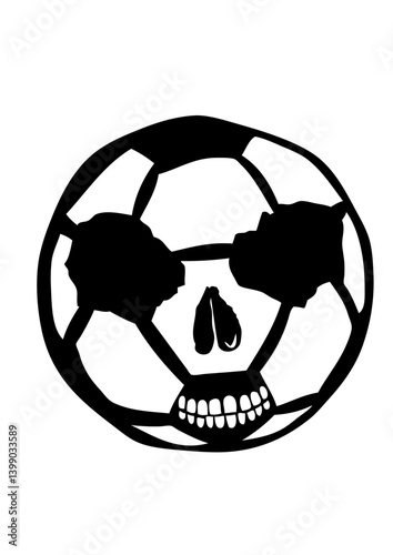ballon foot tete de mort  football 