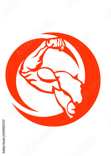 logo bodybuilder musculation bras gain biceps