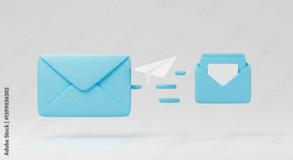 Digital Delivery: Depicting a creative concept of an email sending and inbox with paper plane, in a clean minimalistic visual, perfect for business and communication contexts. Digital Delivery: Depicting a creative concept of an email sending and inbox with paper plane, in a clean minimalistic visual, perfect for business and communication contexts.