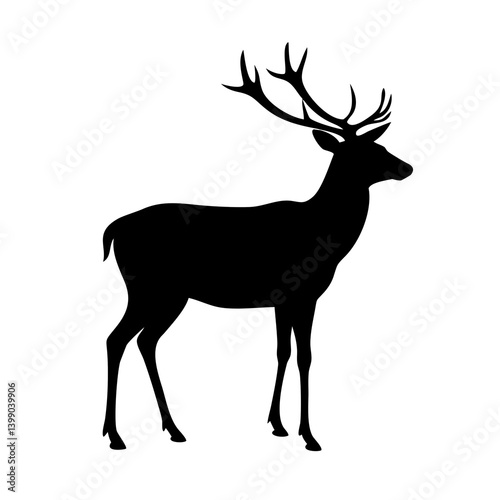 deer silhouette vector isolated on transparent background 