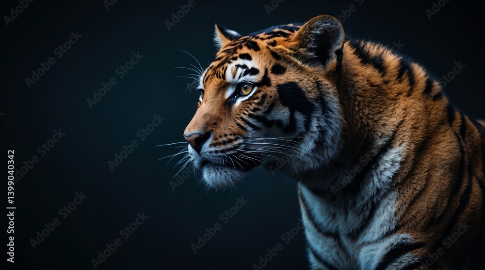 Obraz premium Majestic Tiger Profile on Dark Background