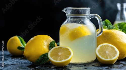 Obraz na płótnie Refreshing Lemon Iced Tea w salonie