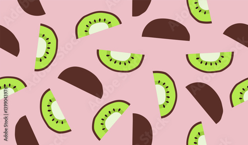 Cute kiwi fruits pattern background vector design