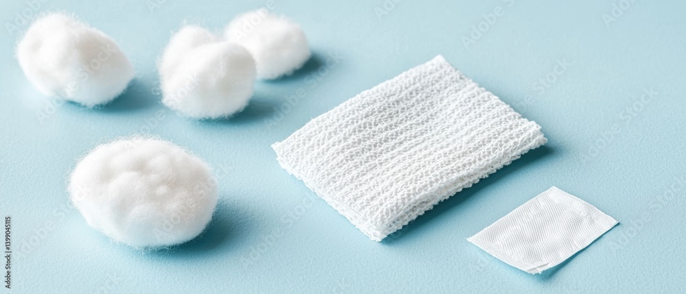 Fototapeta premium Post-liposuction sterile dressing application medical facility healthcare content clinical environment close-up view gigapixel fidelity