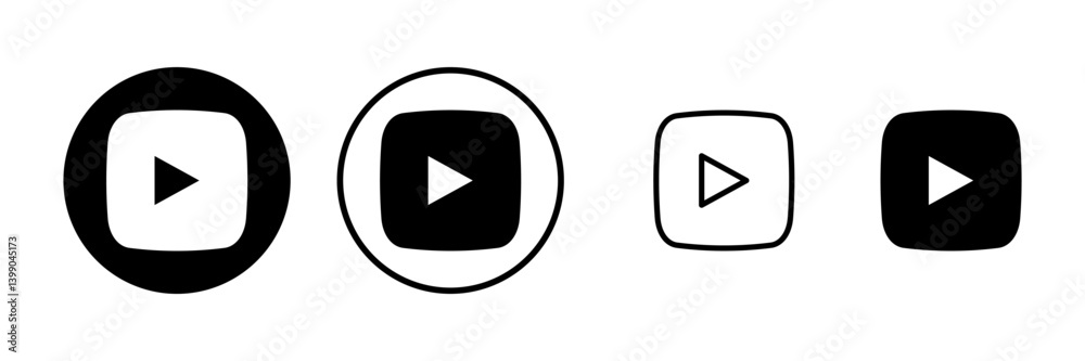 Play Icon vector illustration. Play button sign and symbol Play Icon vector illustration. Play button sign and symbol