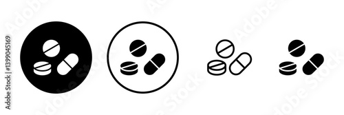 Pills icon vector illustration. capsule icon. Drug sign and symbol