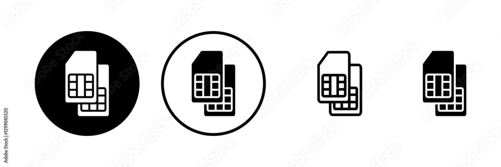 Sim card icon vector illustration. dual sim card sign and symbol Sim card icon vector illustration. dual sim card sign and symbol