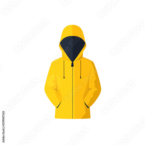 Flat icon of a raincoat on a transparent white background