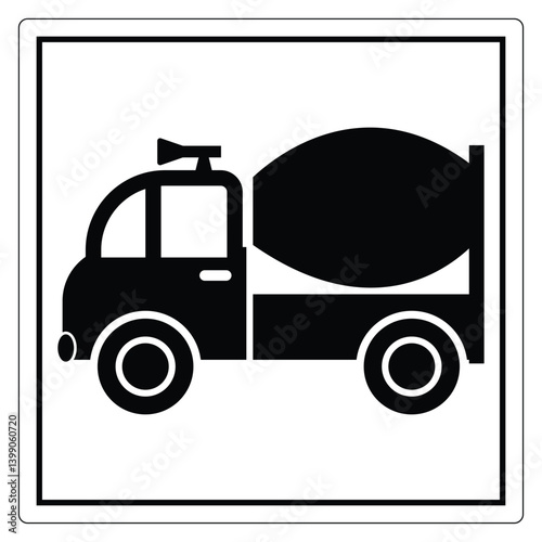 Concrete Mixer Truck Icon for Construction Projects