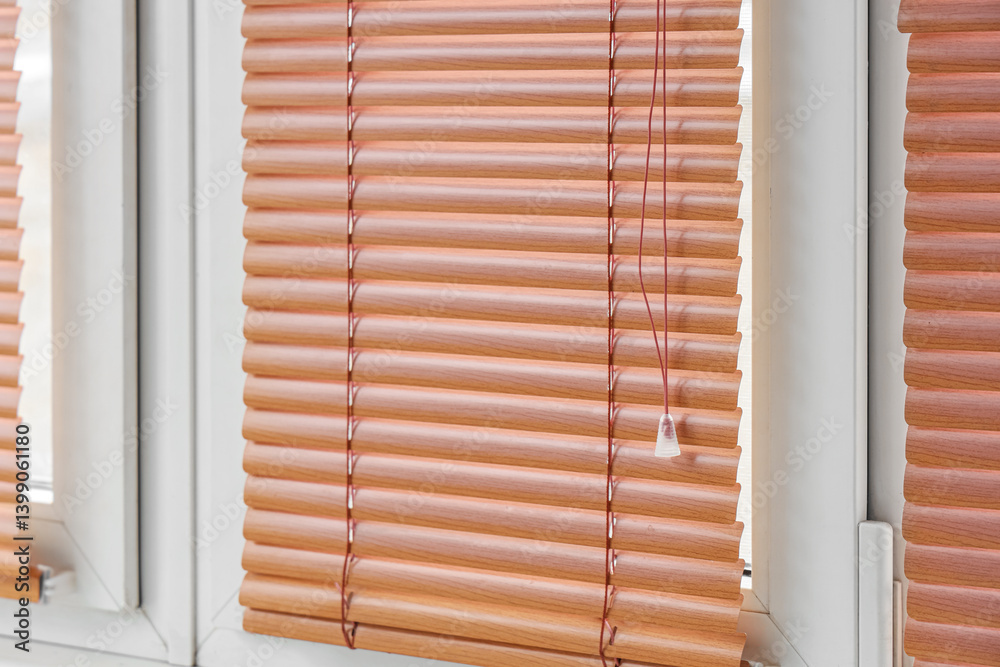 Fototapeta premium Window with closed blinds in room