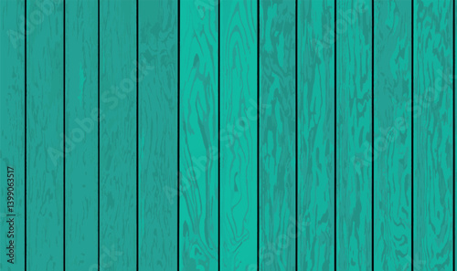 Turquoise wooden texture vertical plank background. For display your products wooden pattern. The textural background design of wood texture in green turquoise. Vector background.