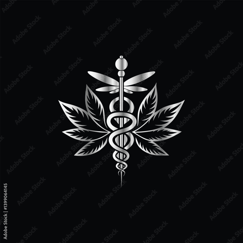 Cannabis leaf vector illustration design template. Marijuana leaf icon. Caduceus Caduceus Medical Emblem. Vector illustration.
Cannabis leaf vector illustration design template. Marijuana leaf icon. Caduceus Caduceus Medical Emblem. Vector illustration.