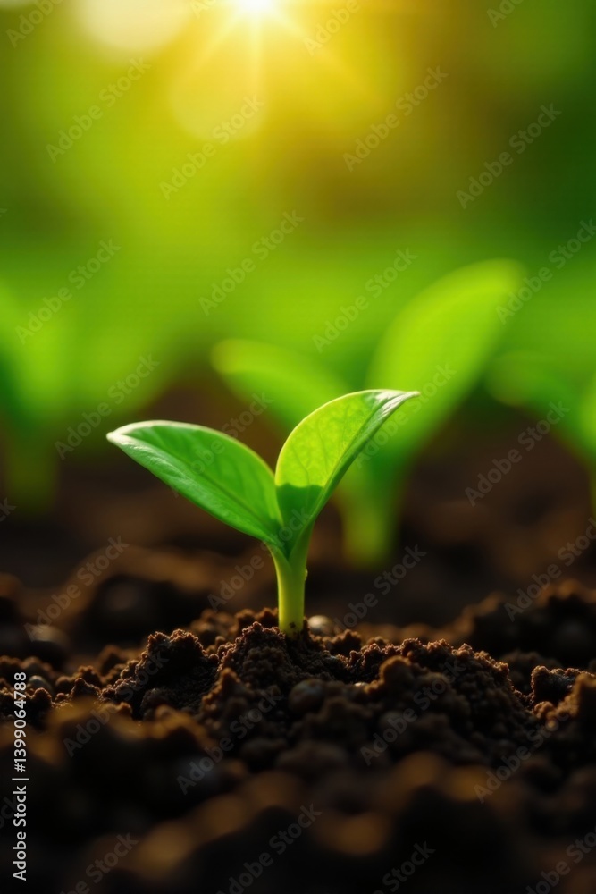 Coffee bean seedlings in garden with sun and leafy plants , garden scene, agriculture, plant Coffee bean seedlings in garden with sun and leafy plants , garden scene, agriculture, plant