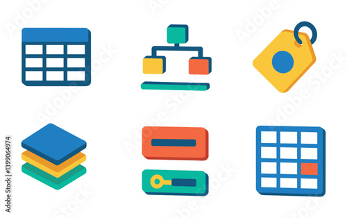 Isometric flat vector set of icons of privacy settings: incognito, data control, block user, cookie settings, app permissions, private browsing, activity log, ad settings. isolated transparent