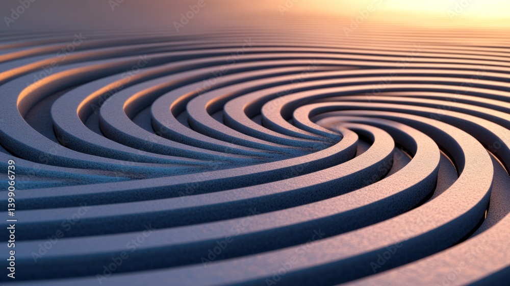 Abstract spiral pattern with concentric, textured lines. Abstract spiral pattern with concentric, textured lines.