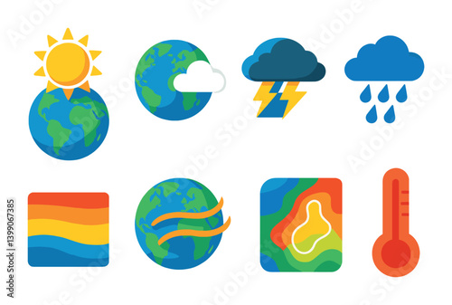 Isometric flat vector set of icons of phone widgets: clock widget, weather widget, calendar widget, notes, search bar, battery level, music player, quick toggle. . , style isolated transparent