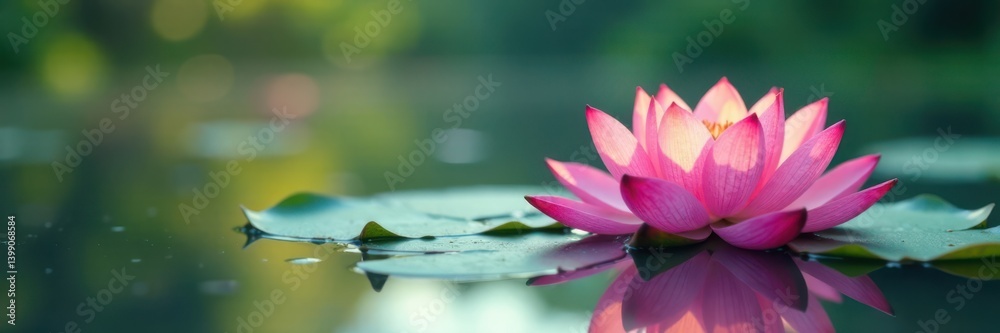 Drifting lotus flowers on a gentle lake surface , watercolor, water Drifting lotus flowers on a gentle lake surface , watercolor, water