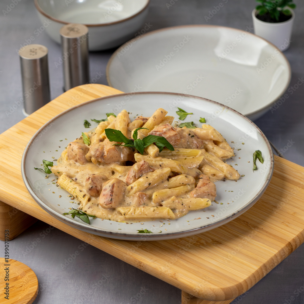 Delicious Creamy Salmon Penne Pasta with Fresh Herbs Delicious Creamy Salmon Penne Pasta with Fresh Herbs