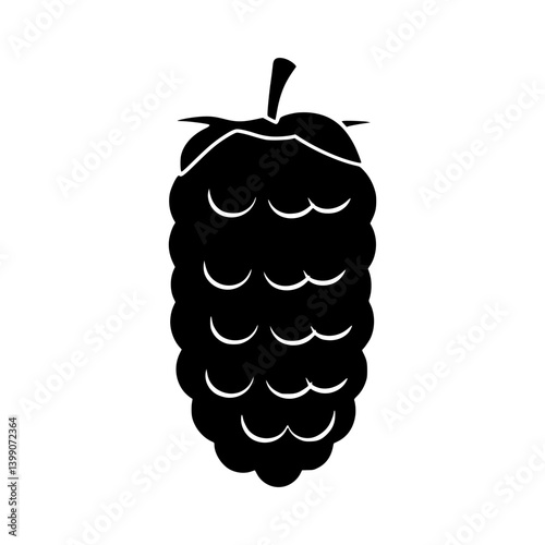 Hop Cone Icon - Black Silhouette