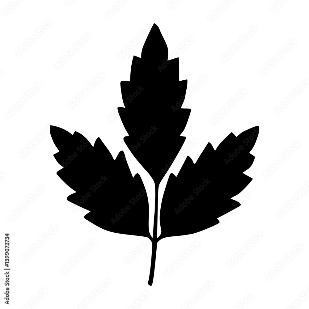 Fototapeta premium Black Leaf Silhouette Icon