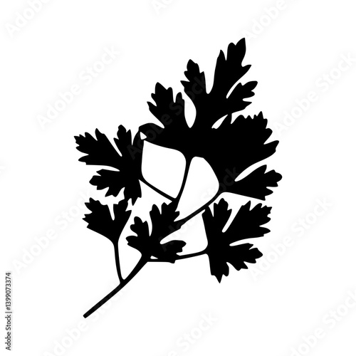 Parsley Leaf Silhouette - Minimalist Design