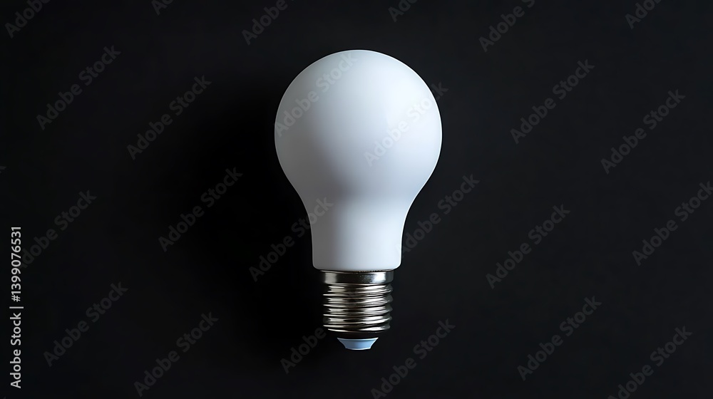 Illuminating Ideas: A Single White Lightbulb Against a Dark Background Illuminating Ideas: A Single White Lightbulb Against a Dark Background