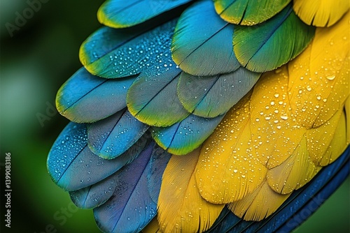 Obraz na płótnie Vibrant bird feathers. AI. w salonie