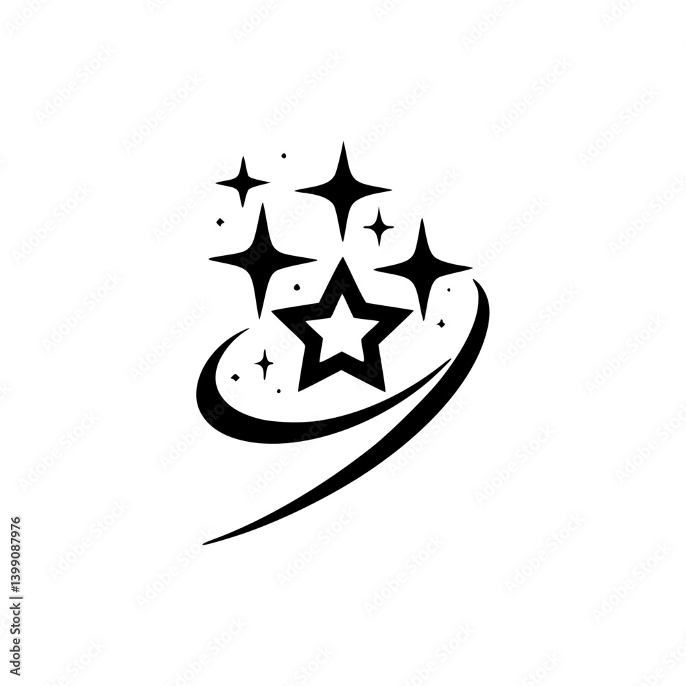 Obraz premium Black Starburst Logo: Elegance and Achievement
