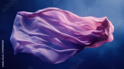 A graceful, flowing drape of vibrant purple-pink silk. photo
