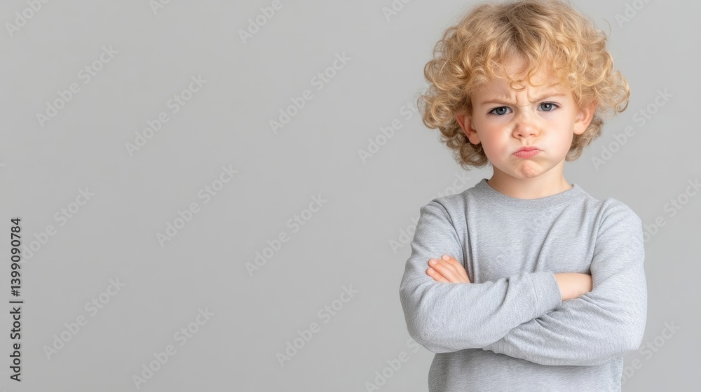 Frowning child with arms crossed