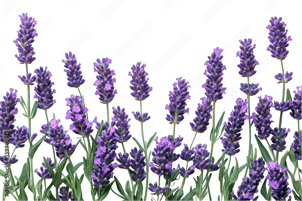 Naklejka premium Vibrant lavender flowers against a clean white background.