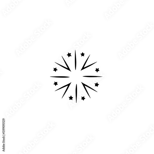 Obraz na płótnie Minimalist Starburst Icon, Vector, Black and White w salonie