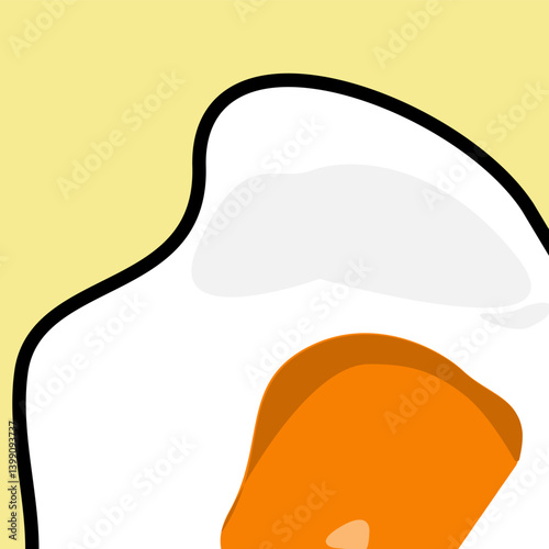 Simple flat cartoon style sunny-side-up egg vector icon. Ideal for cafe logos, social media highlight icons, or recipe book design elements. 
