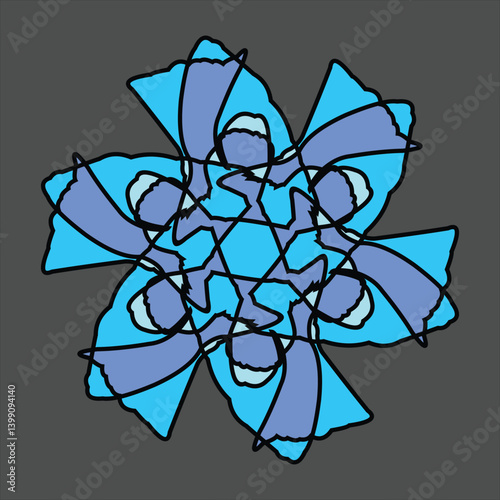 Abstract and fauna ceramic motif design with colorful colors on a gray background