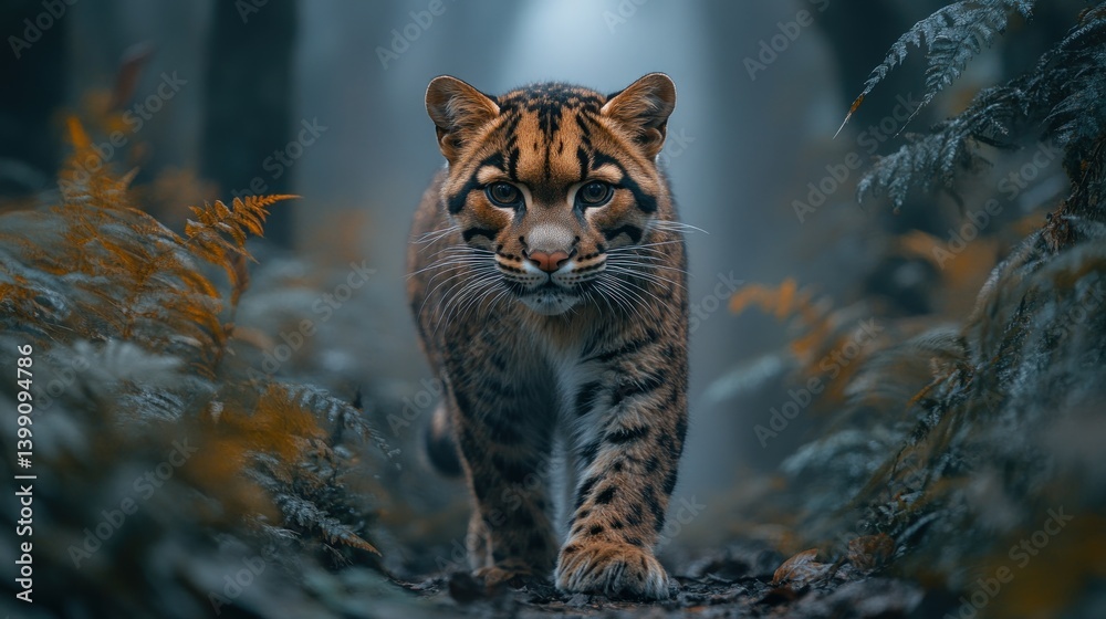 Obraz premium Majestic Ocelot in the Mystical Forest
