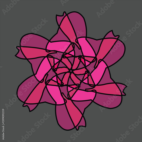 Abstract and fauna ceramic motif design with colorful colors on a gray background