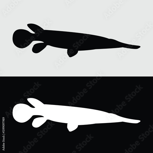 alligator fish silhouette vector design