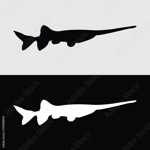 alligator fish silhouette vector design