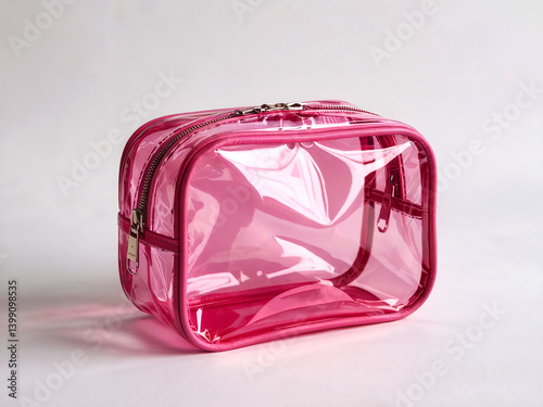 Pink Transparent PVC Cosmetic Bag Travel Organizer